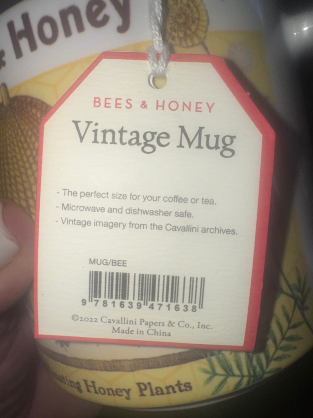 Bees & Honey Vintage Mug - Yellow Illustrated Bee Skep - Picture 9 of 9